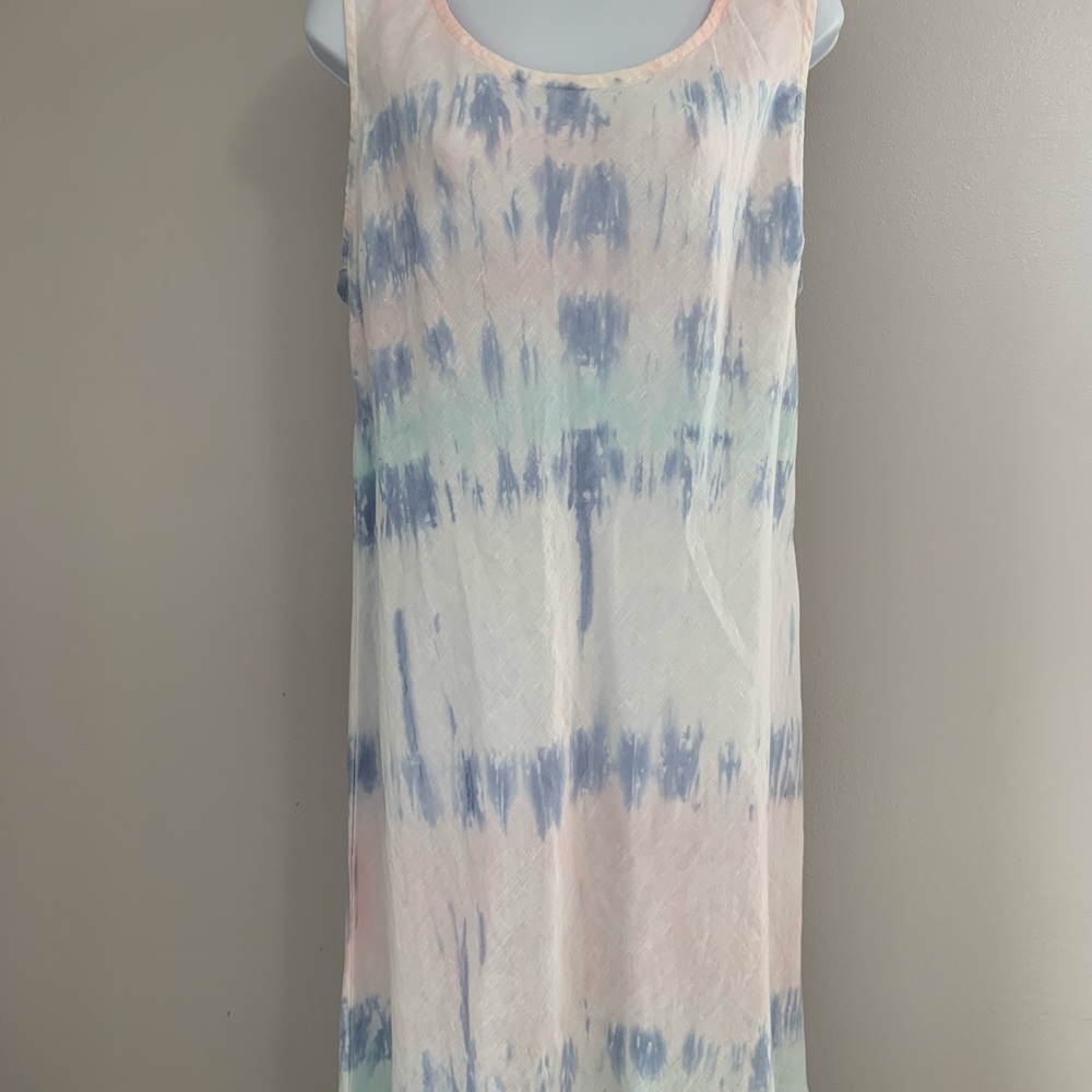 CHARLIE B Blue and Pink Ruffled Tiered Maxi Sundress - Picture 11 of 16